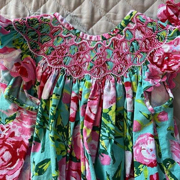 12M Smocked Floral Bubble - Picture 2 of 4